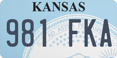 KS license plate 981FKA