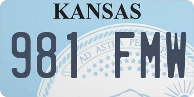 KS license plate 981FMW