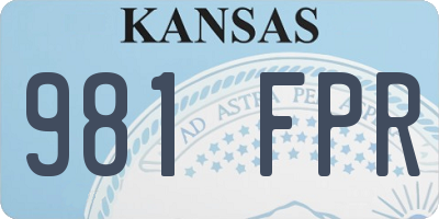KS license plate 981FPR