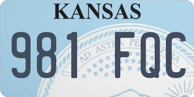 KS license plate 981FQC