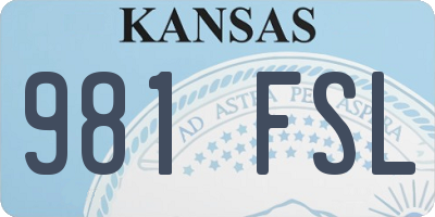 KS license plate 981FSL