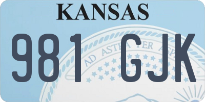 KS license plate 981GJK