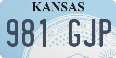 KS license plate 981GJP
