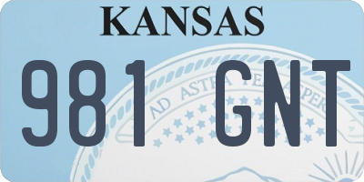 KS license plate 981GNT