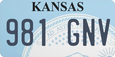KS license plate 981GNV