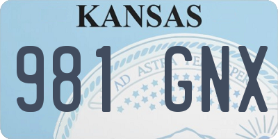 KS license plate 981GNX