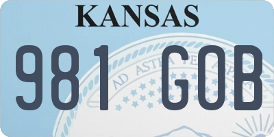 KS license plate 981GOB