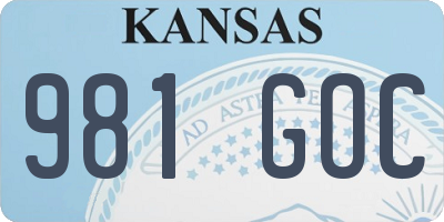 KS license plate 981GOC