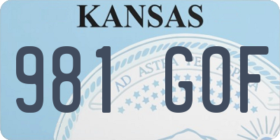 KS license plate 981GOF