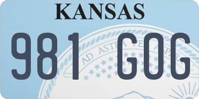 KS license plate 981GOG