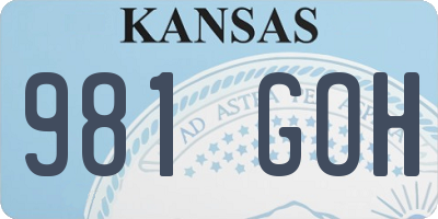 KS license plate 981GOH