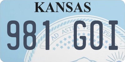 KS license plate 981GOI