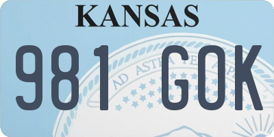 KS license plate 981GOK