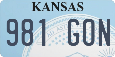 KS license plate 981GON