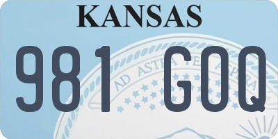 KS license plate 981GOQ