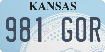 KS license plate 981GOR