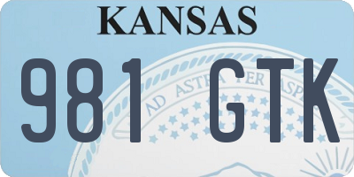 KS license plate 981GTK