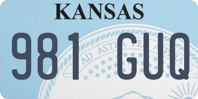 KS license plate 981GUQ