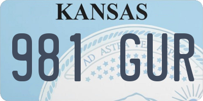 KS license plate 981GUR