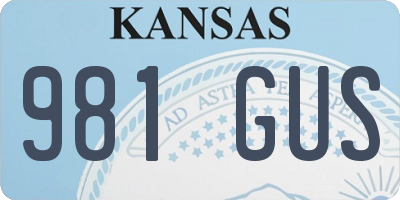 KS license plate 981GUS