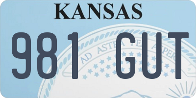 KS license plate 981GUT