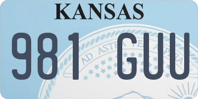 KS license plate 981GUU