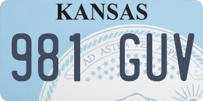 KS license plate 981GUV