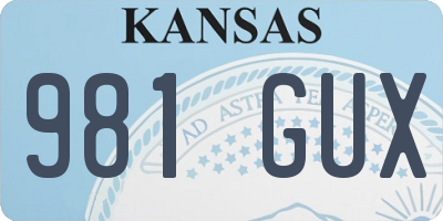 KS license plate 981GUX