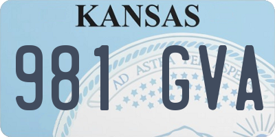KS license plate 981GVA