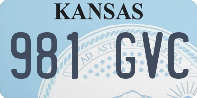 KS license plate 981GVC