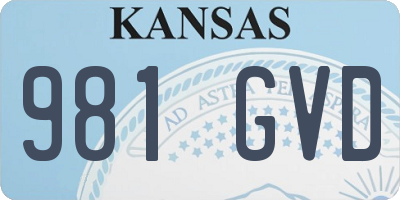KS license plate 981GVD