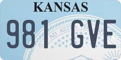 KS license plate 981GVE