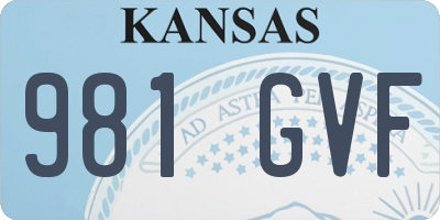 KS license plate 981GVF