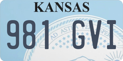 KS license plate 981GVI