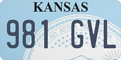 KS license plate 981GVL