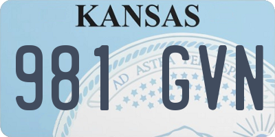 KS license plate 981GVN