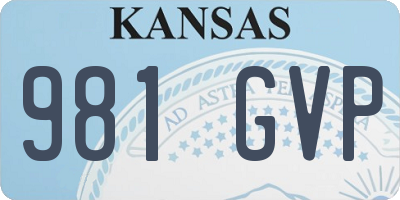 KS license plate 981GVP