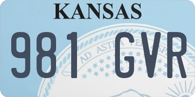 KS license plate 981GVR