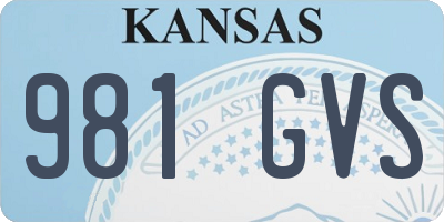 KS license plate 981GVS
