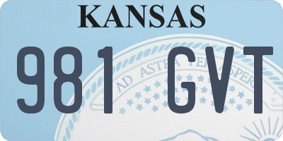 KS license plate 981GVT