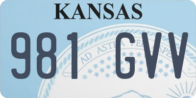 KS license plate 981GVV