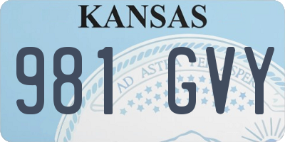 KS license plate 981GVY