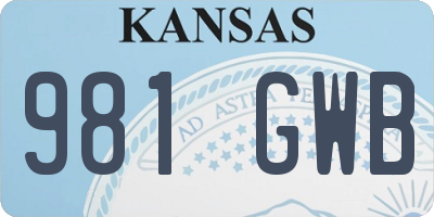KS license plate 981GWB