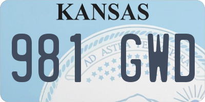 KS license plate 981GWD