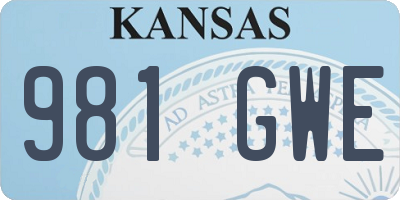 KS license plate 981GWE
