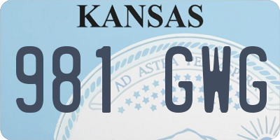 KS license plate 981GWG