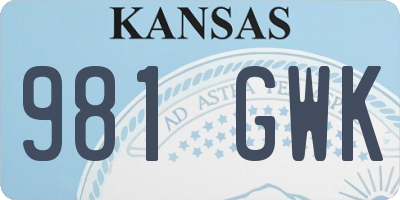 KS license plate 981GWK