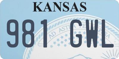 KS license plate 981GWL