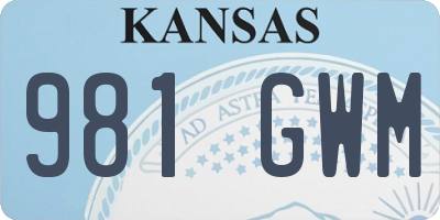 KS license plate 981GWM