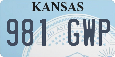 KS license plate 981GWP